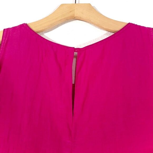 VELVET by Graham & Spencer Esther Silk Voile Tank Babydoll Dress Fuchsia Pink - Picture 10 of 13